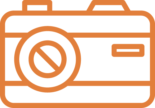 line art icon of classic camera