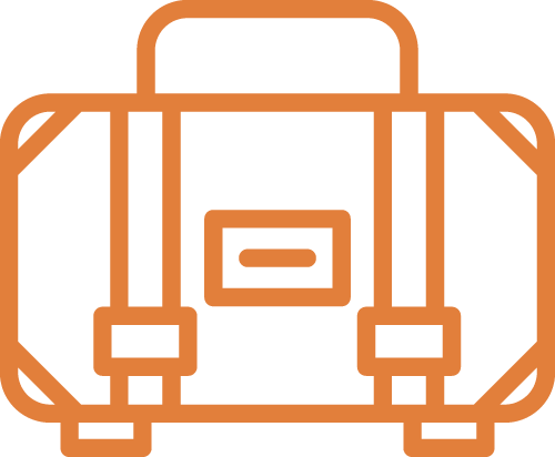 line art icon of bag