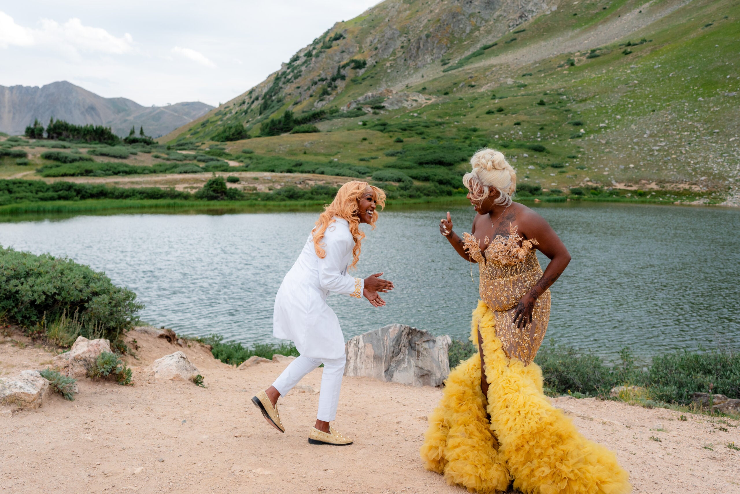 Colorado Elopement Couple by Alpine Lake